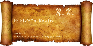 Miklós Kevin névjegykártya