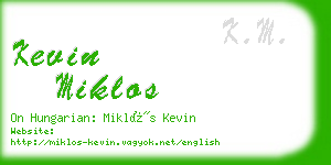 kevin miklos business card